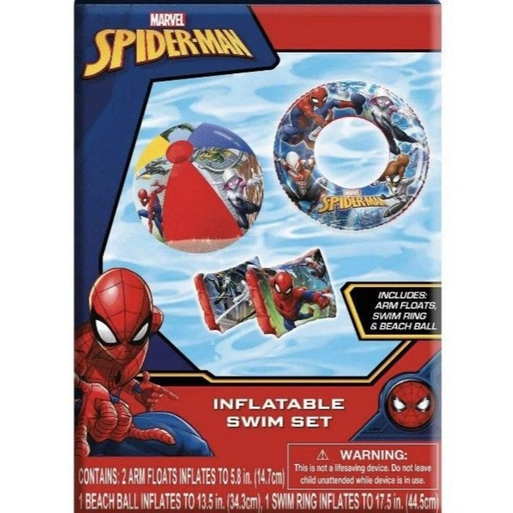 Marvel Spiderman Inflatable Swim Ring Arm Floats Beach Ball Tube Float 3+